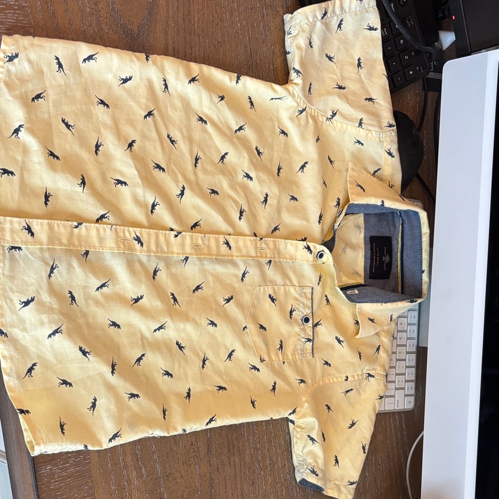 Men's Yellow Dinosaur Print Shirt